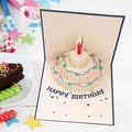 Birthday Card Color Cake Blue Pop-up Card 15*15cm