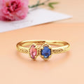 Personalized Birthstones Ring Multiple Vintage Milgrain Ring for Mom Grandma