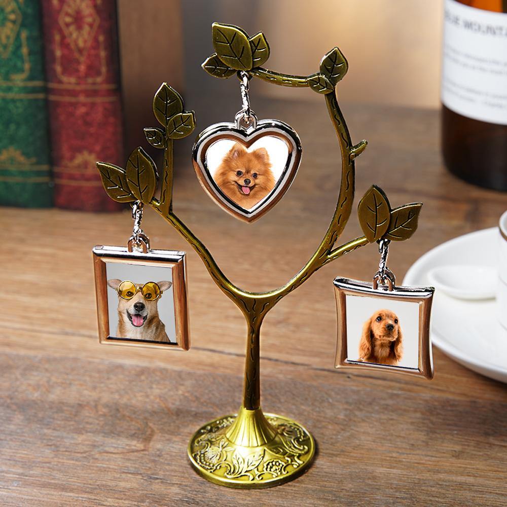 Custom Photo Frame Tree Shape Bronze Metal Creative Home Gifts for Pet