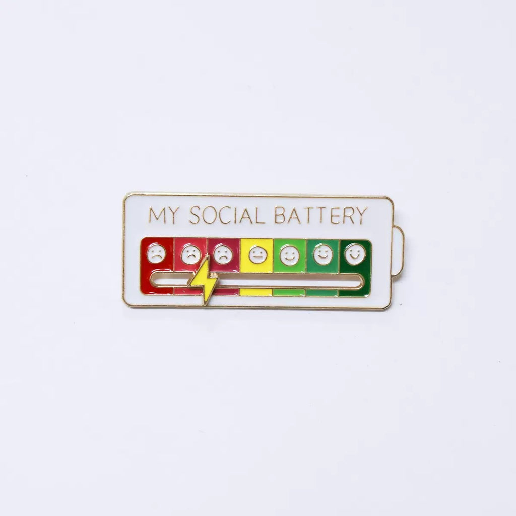 Funny Social Battery Mood Tracker Pin Creative Gift for Friends