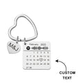 Custom Spotify Calendar Keychain Anniversary Gifts Custom Calendar Spotify Keychain Heart Shape Keychain Couple Gift
