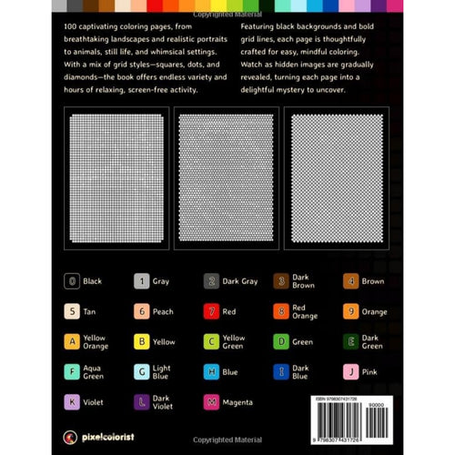 100 Color by Number Mysteries: A Coloring Book for Adults Relaxation and Wonder – Squares, Diamonds, Dots (Pixelcolorist Quest)