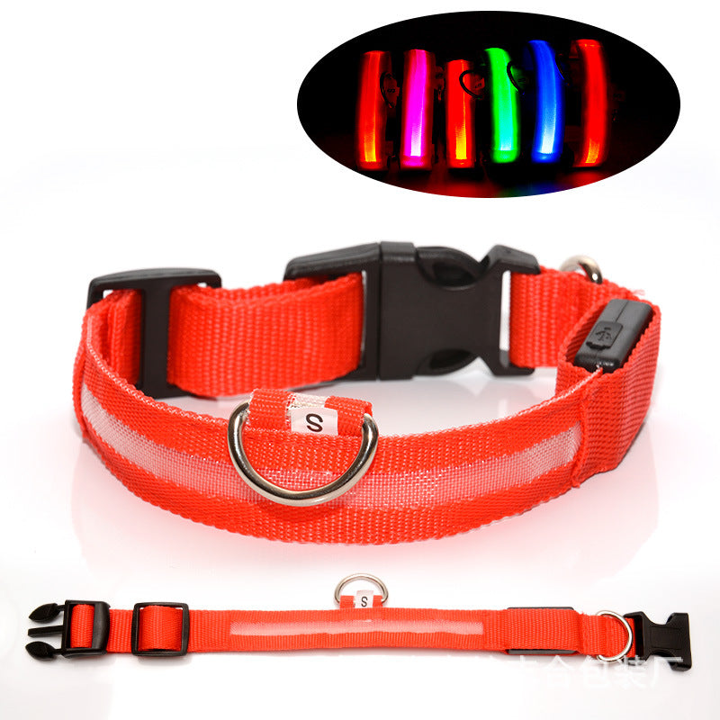 LED Luminous Dog Collar USB Rechargeable, Adjustable Night Safety Glow Collar for Pets
