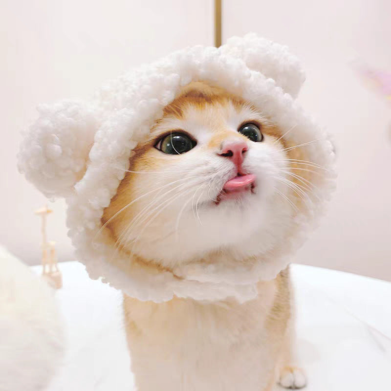Adjustable Cute Pet Hat for Winter Costume for Cats & Small Dogs, Funny Pet Headwear