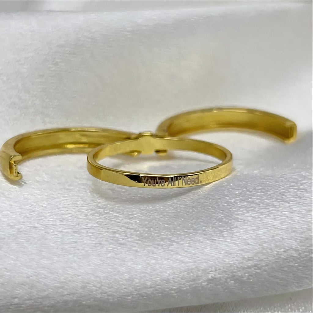 Engraved Hidden Message Ring: Gold-Plated Keepsake Gift for her