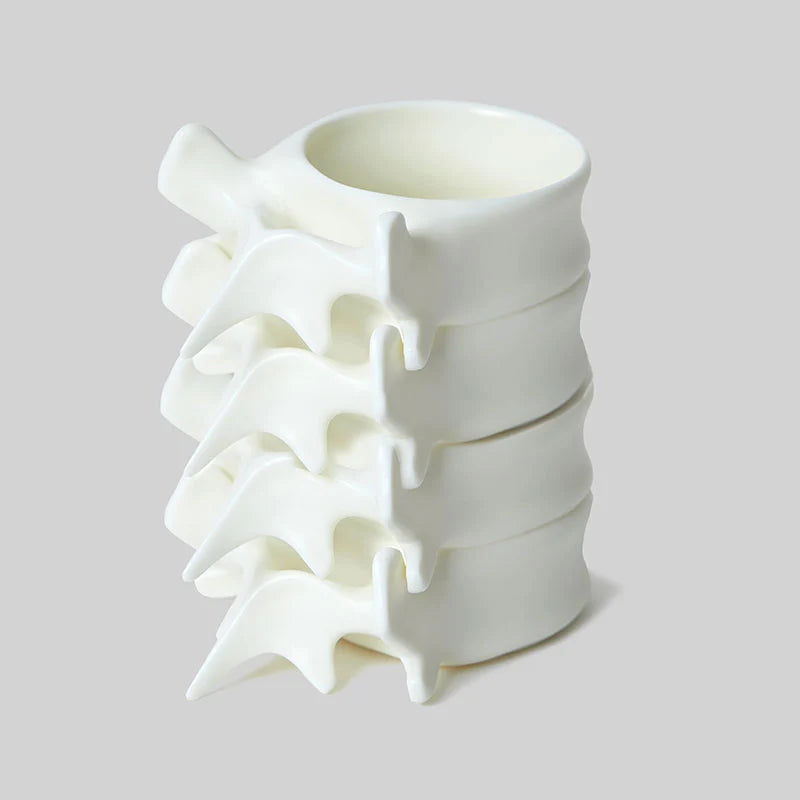 Spine Coffee Cup Mug Ceramic Vertebrae Shaped Mug Artistic Spine Bone Handle Coffee Cup Gothic Decor Halloween Medical Student Doctor Gift