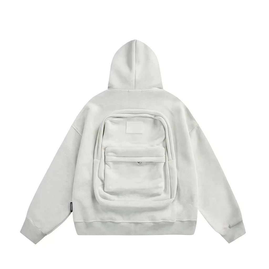 2-in-1 Backpack Hoodie Stylish Utility Sweatshirt with Built-In Storage Pocket