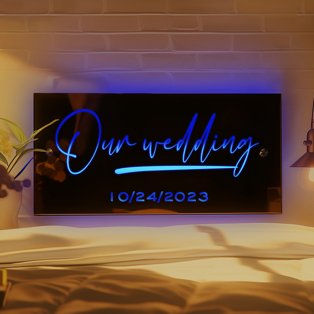 Personalised Name Mirror Sign Custom LED illuminated Light-Up Bedroom Sign Gift For Kids