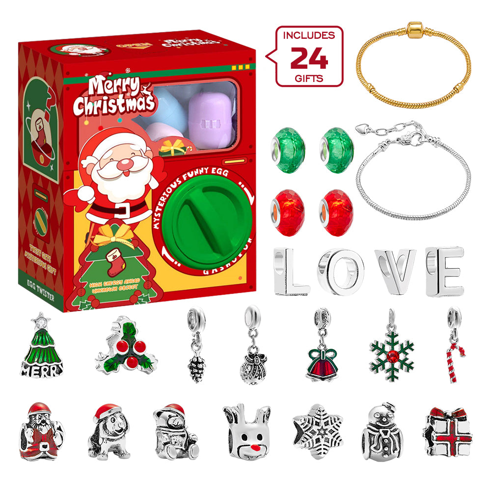 Vending Gashapon Machine Jewelry Advent Calendar Egg Twisting Machine 24 Christmas Charm Surprise Blind Box Christmas Gift