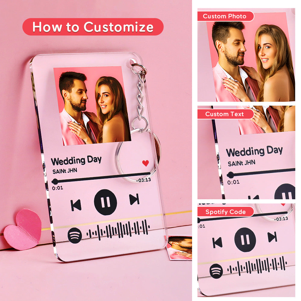 Custom NFC Music Keychain Custom Scannable Spotify Code Photo Keychain Acrylic Keychain Music Gift