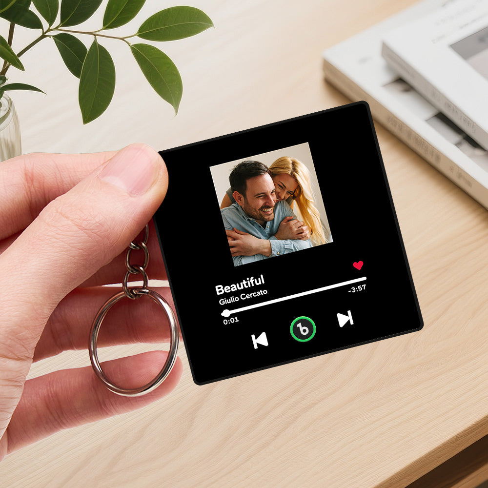 Personalized Photo Music Bluetooth Keychain Music Box Bag Charm That Plays Music Without Cell Phone Anniversary Gifts