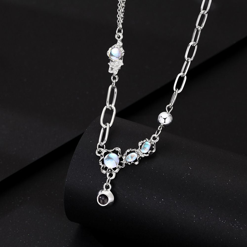 Personalized Photo Necklace Projection Moonlight Gem Necklace Anniversary Gifts for Her