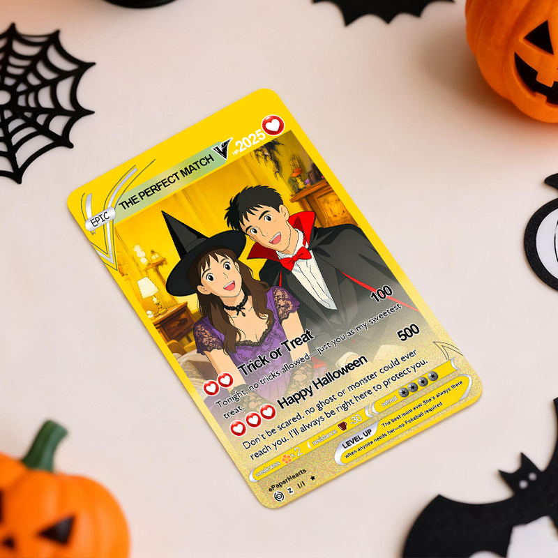 Custom Poke Card Custom Poke Present with Acrylic Case Cartoon Card Halloween Gifts