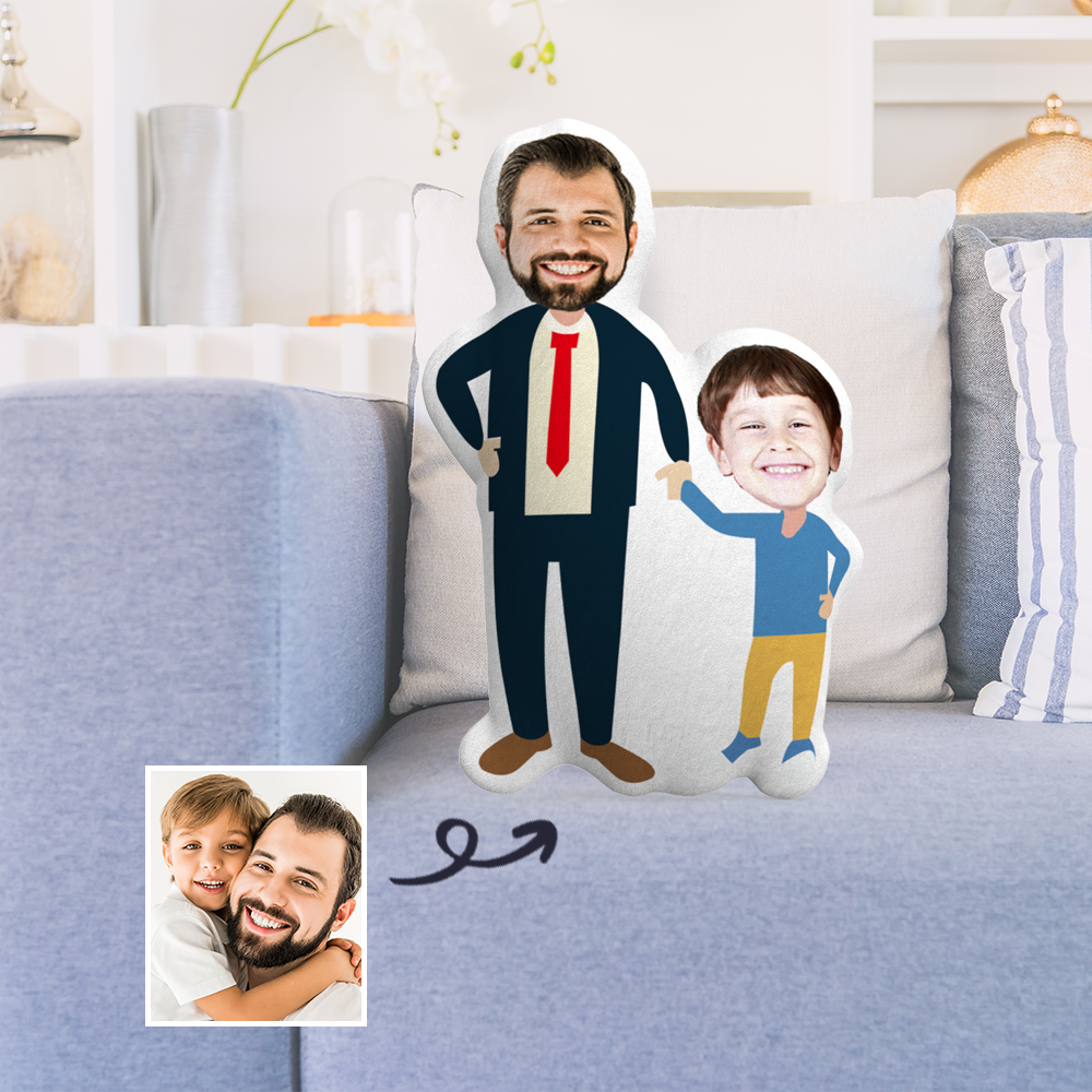 Custom Photo Pillow Father and Son Perfect Father's Day Gift