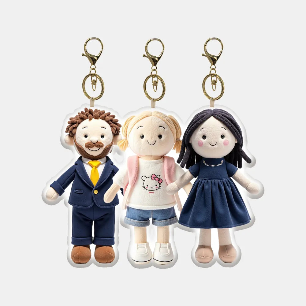 Personalized Bag Charm Photo Plush Doll Keychain Mini Me Plush Keychain Birthday Gifts