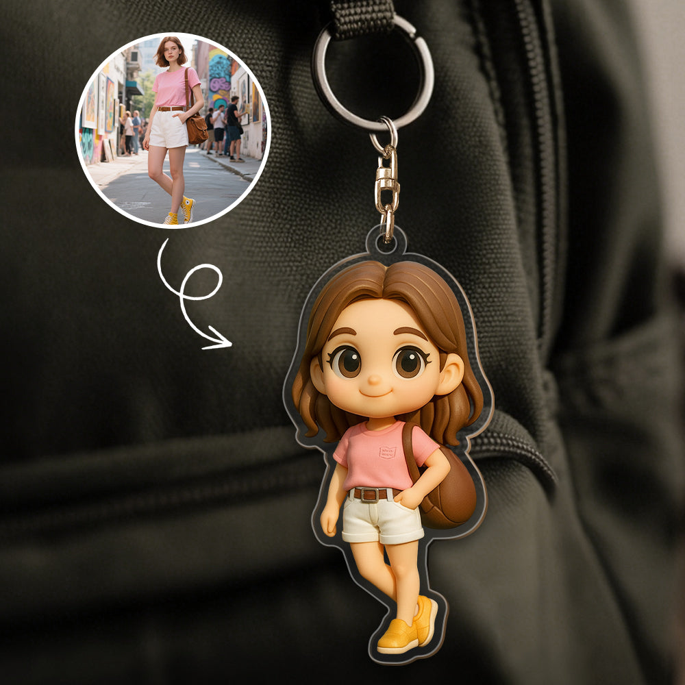 Custom Cartoon Dog Keychain Personalized Acrylic Cartoon Keychain Photo Bag Charm Unique Keepsake Gift For Pet Owner