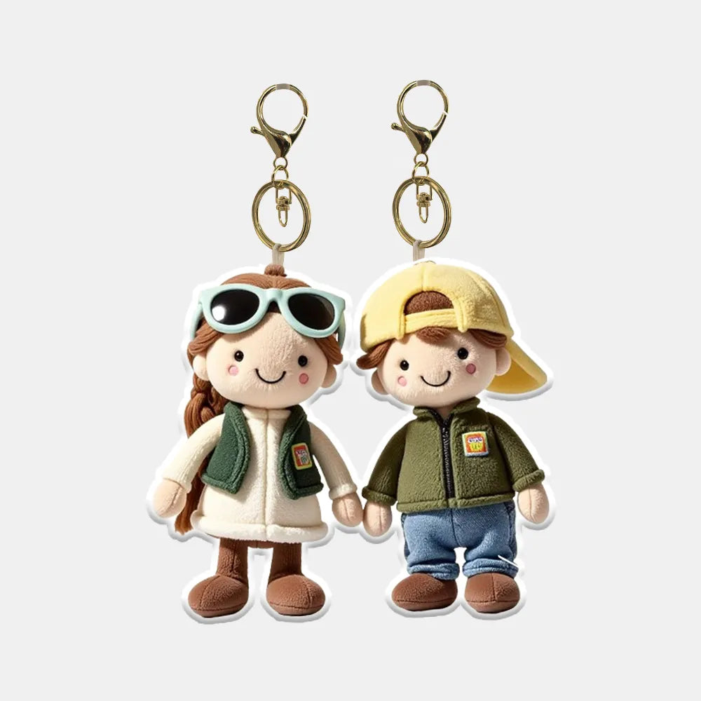 Personalized Bag Charm Photo Plush Doll Keychain Mini Me Plush Keychain Birthday Gifts