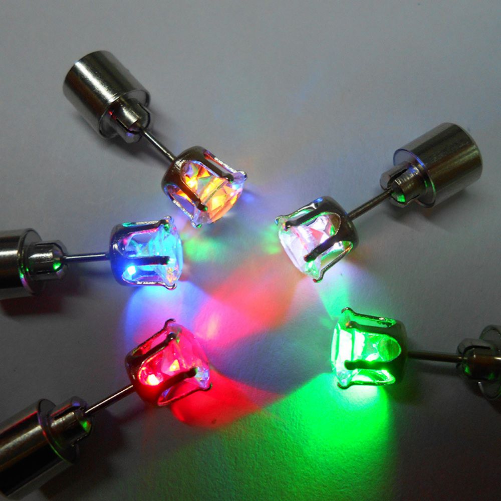 LED Colorful Luminous Earrings Flashing Light up Stud Accessories for Party