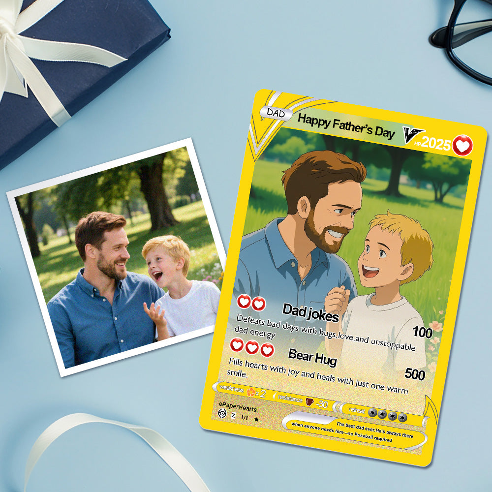 Custom Poke Card, Gift For dad, Father's Day Gift, Custom Poke Present