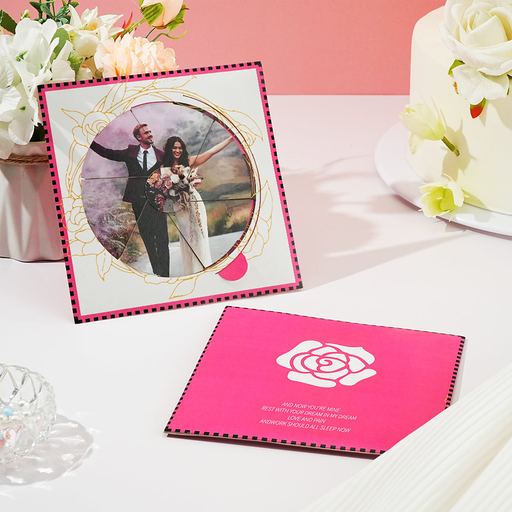 Customized Photo Rotating Greeting Card Double Picture Greeting Card Wedding Gift