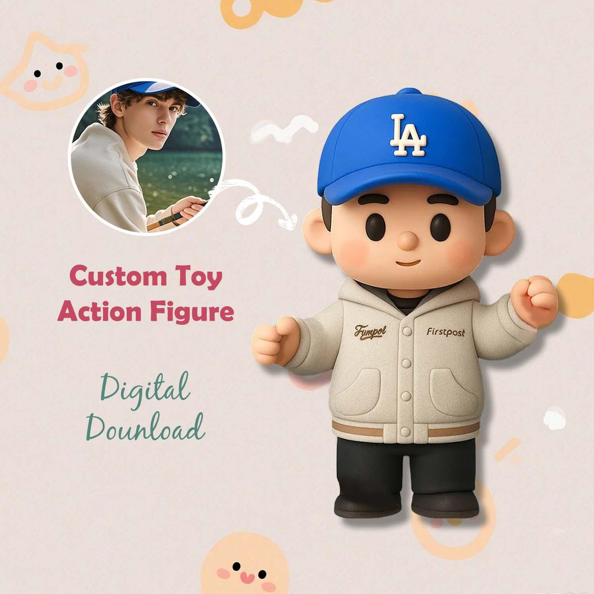 Custom 3D Mini Figure from Your Photo Personalized Desk Toy for Office Decor