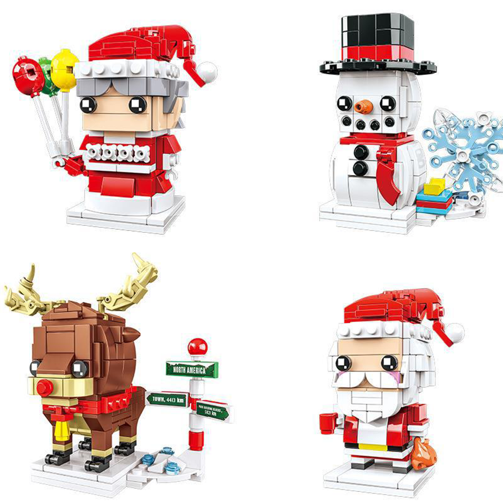 Santa Claus Small Particle Portrait Block Puzzle Building Block Toy Christmas Gifts