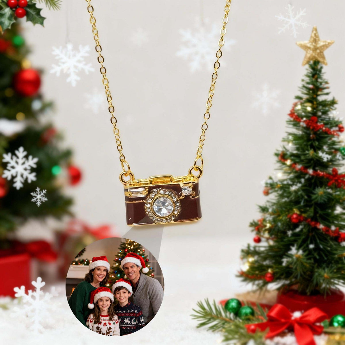 Personalized Photo Necklace Projection Gem Camera Necklace Christmas Gifts for Her