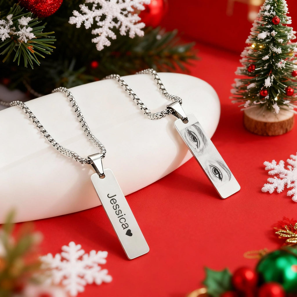Custom Eyes Photo Necklace Christmas Gift for Lover