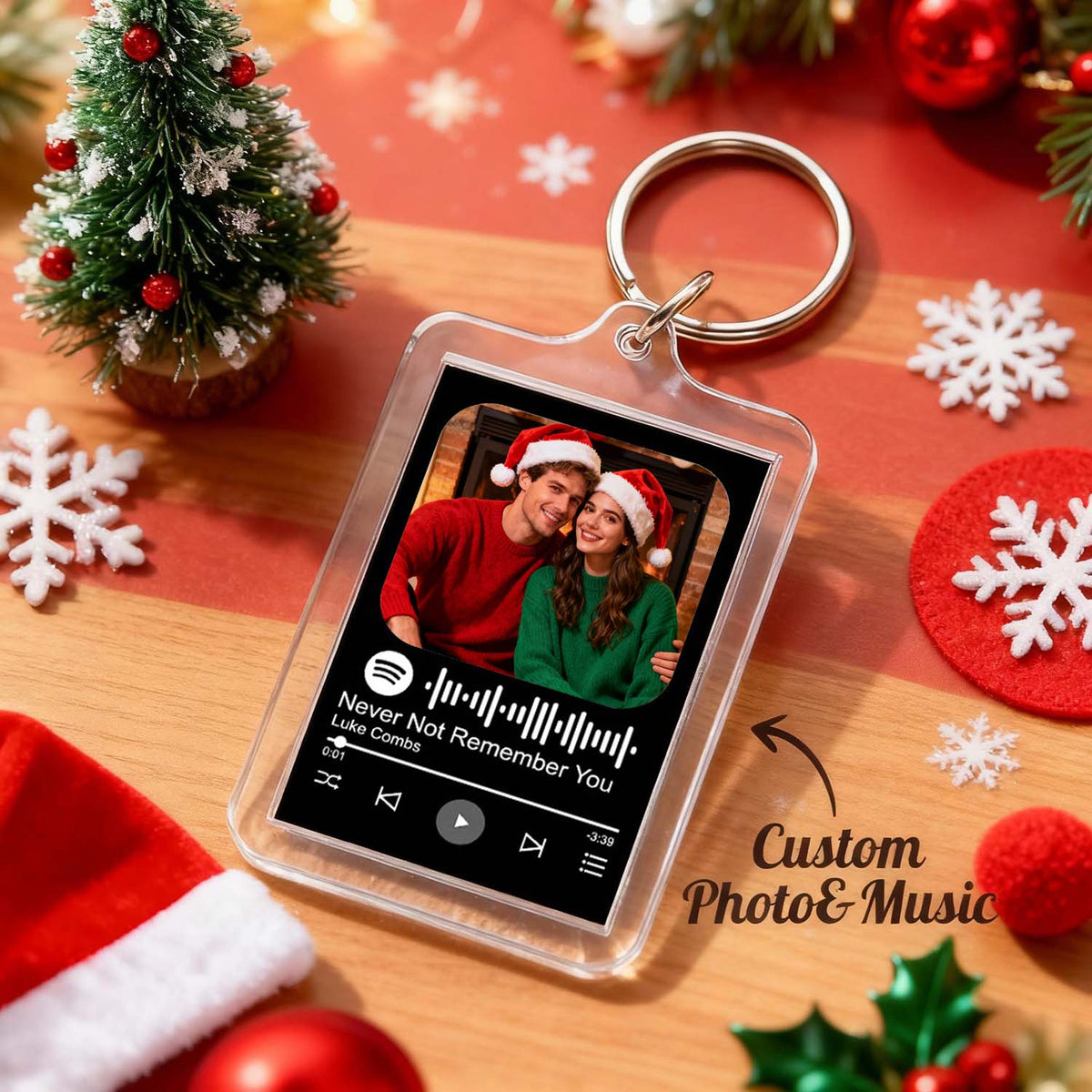 Custom Spotify Code Keychain Photo Keychain With Acrylic Shell Christmas Gifts