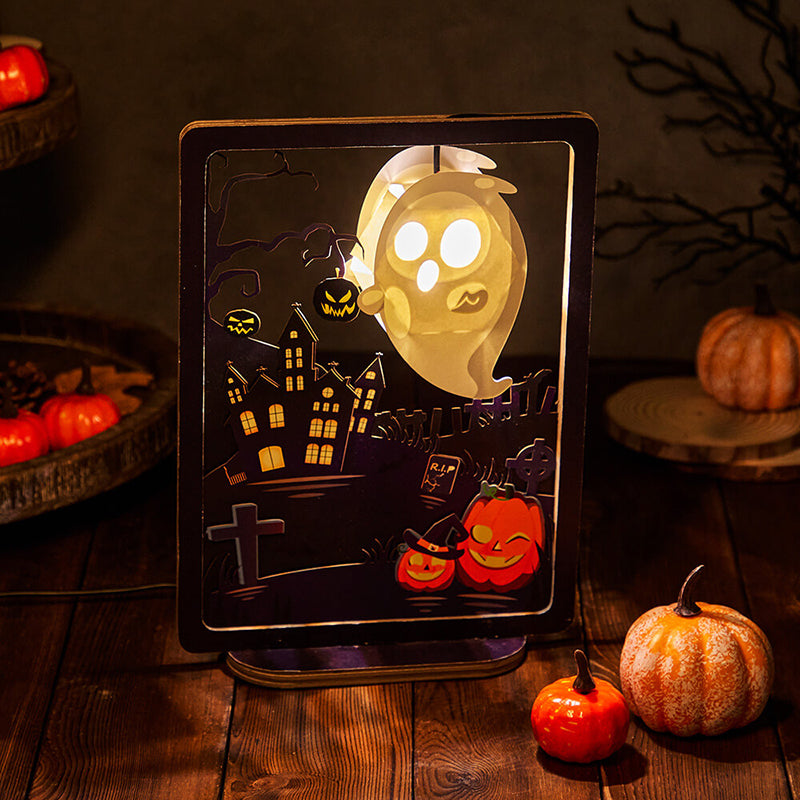 3D Paper Sculpture Night Light Fall Halloween Gifts for Kids and Adults Great Decor Light in Bedroom Living Room