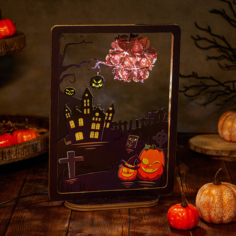 3D Paper Sculpture Night Light Fall Halloween Gifts for Kids and Adults Great Decor Light in Bedroom Living Room