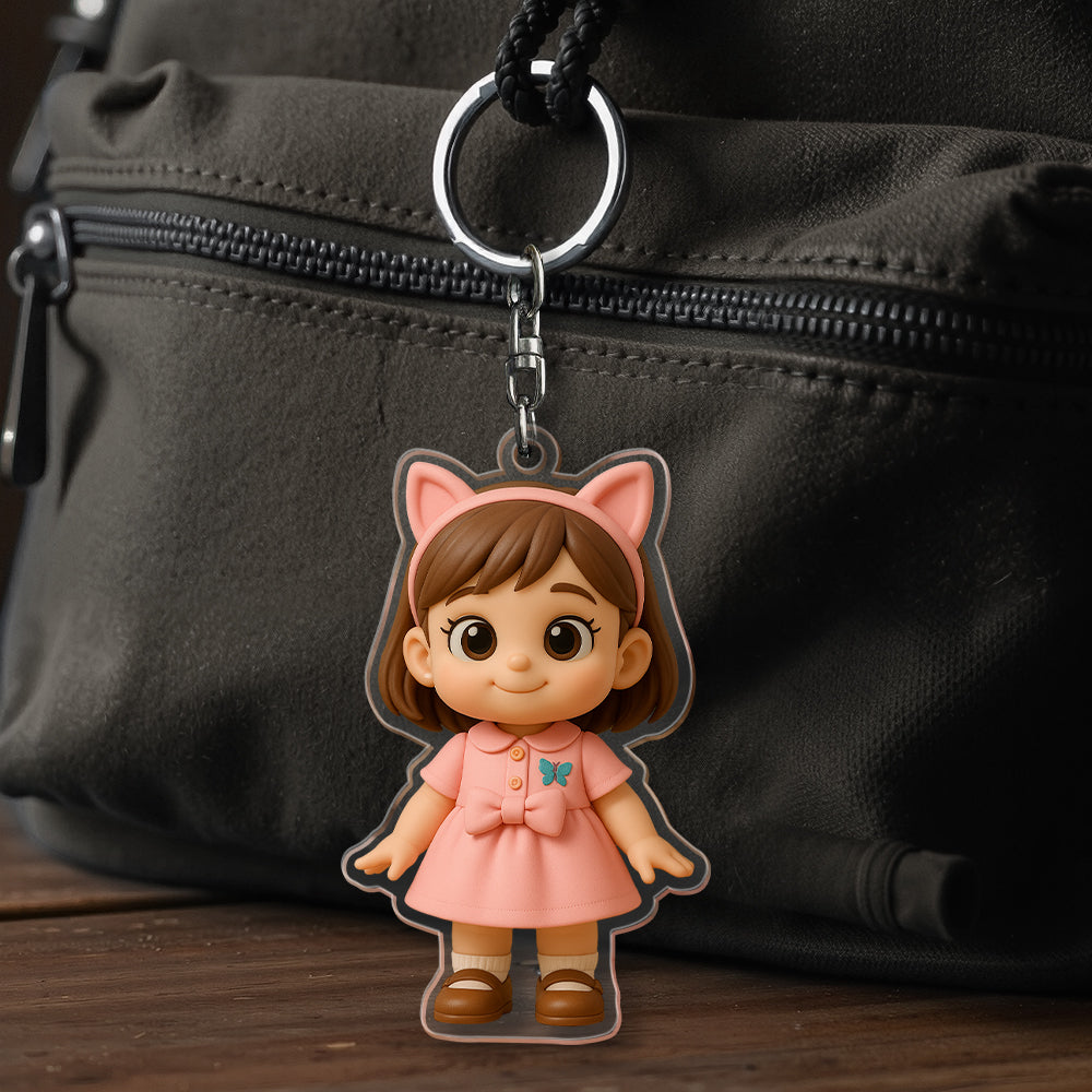 Custom Cartoon Dog Keychain Personalized Acrylic Cartoon Keychain Photo Bag Charm Unique Keepsake Gift For Pet Owner