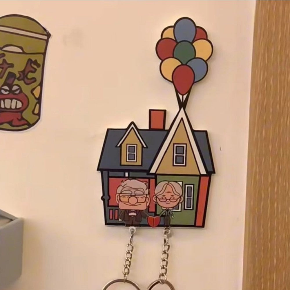 Key Holder Key Rack Movie Inspired Movie Related keychains Colorful Balloon House Wall Decor Cute Couple Keys Home Gift