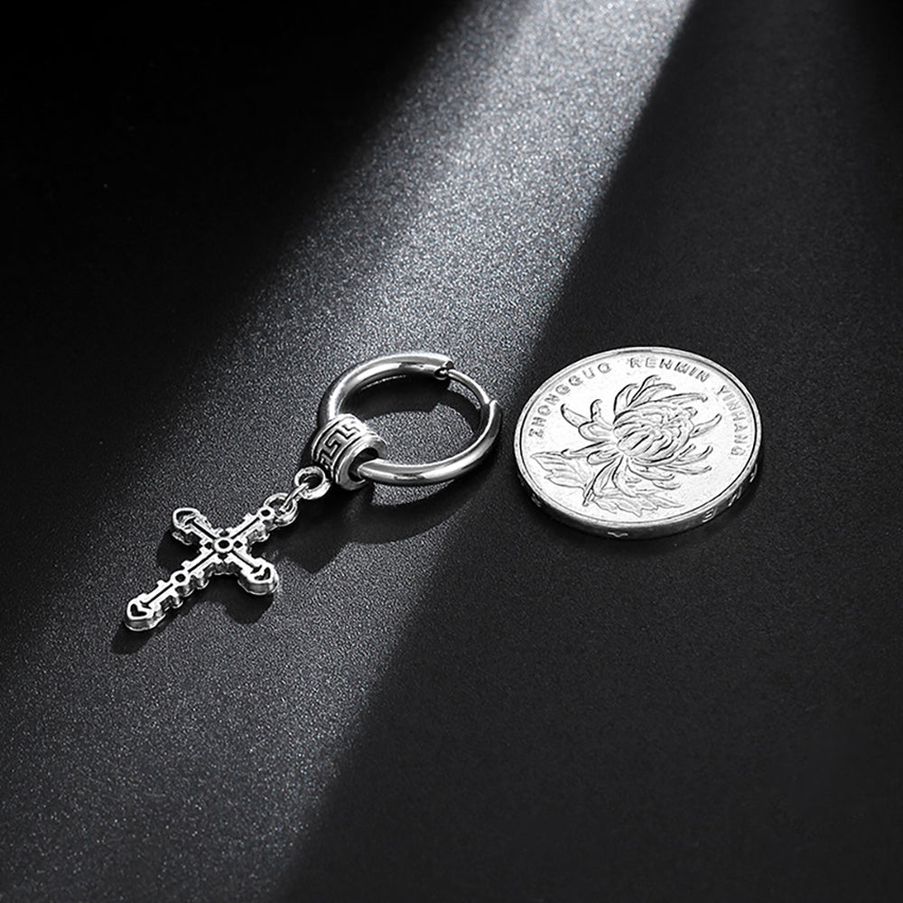 Men's Earrings Punk Cross Earrings Stainless Steel Earrings Gift For Boyfriend