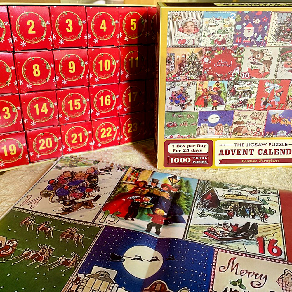 Christmas Jigsaw Puzzles Blind Box 24-day Countdown Calendar Gifts Box Advent Christmas Gifts