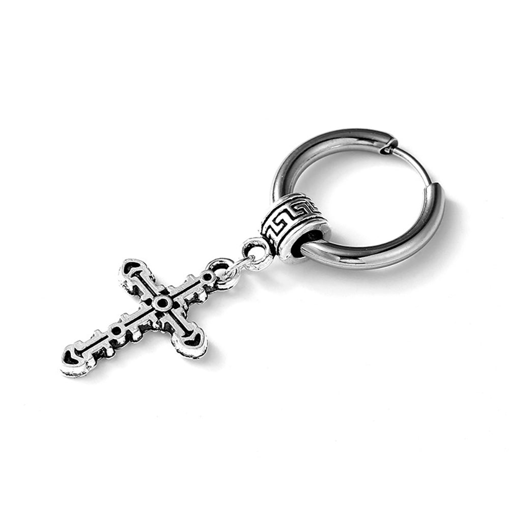 Men's Earrings Punk Cross Earrings Stainless Steel Earrings Gift For Boyfriend