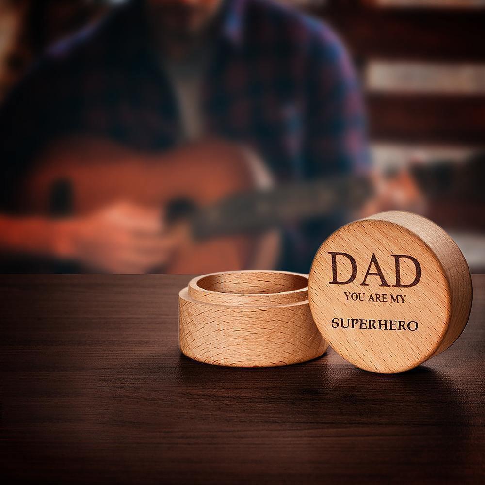 Custon Engraved Wood Guitar Pick Box Only