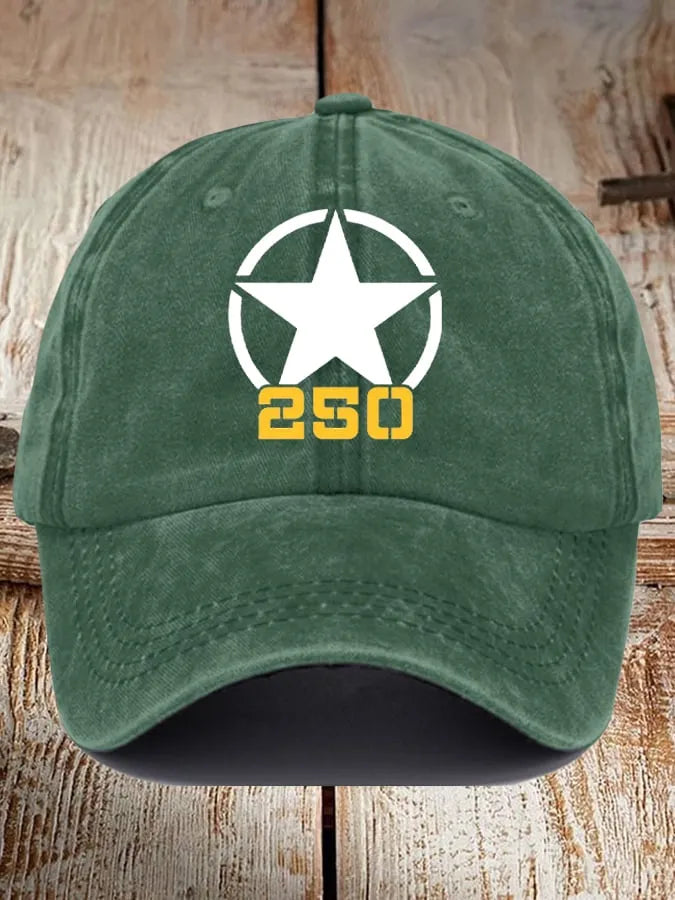 Unisex USA ARMY 250th Year Print Baseball Cap