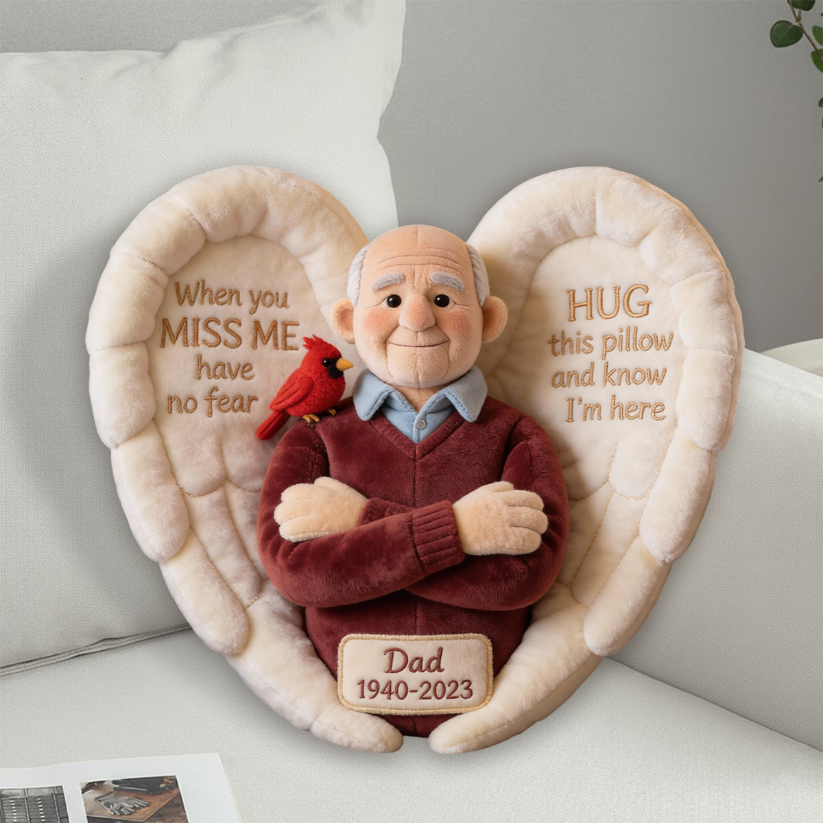 Custom From Photo - When You Miss Me - Personalized Memorial Faux Fur Shaped 2D Pillow