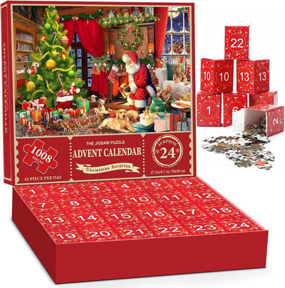 24 Days Of Christmas Puzzles Advent Calendar Gift For Family For Kids