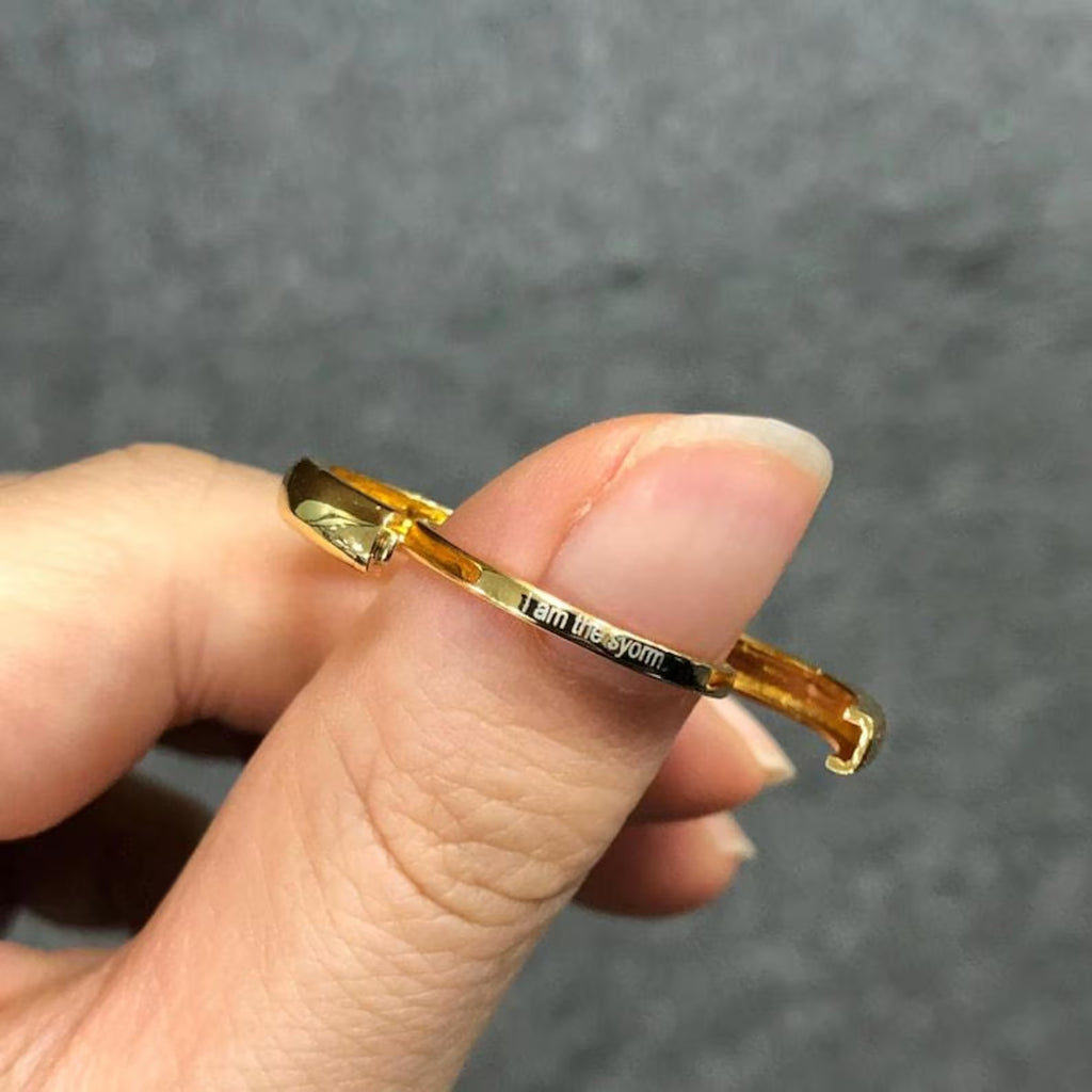 Engraved Hidden Message Ring: Gold-Plated Keepsake Gift for her