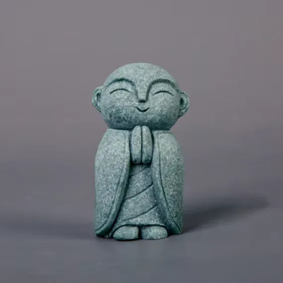 Handcrafted Stone Zen Jizo Statue Full Set