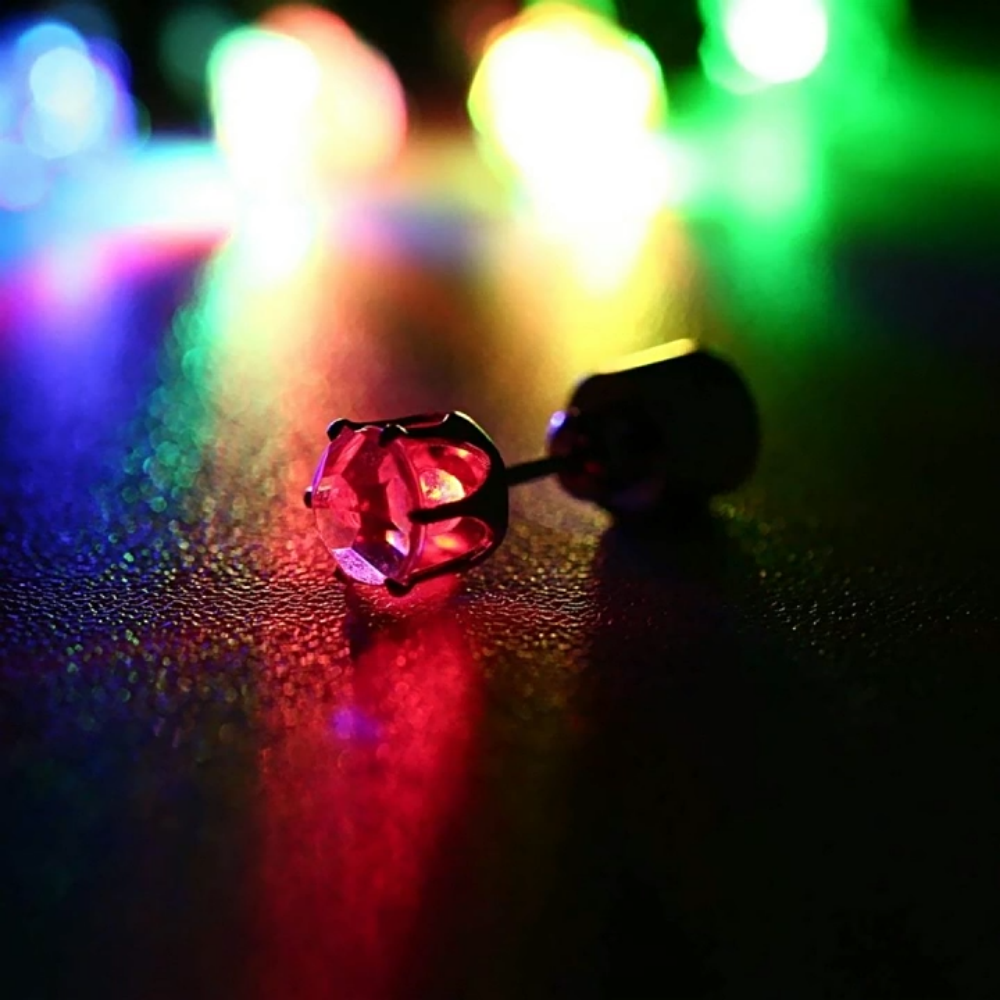 LED Colorful Luminous Earrings Flashing Light up Stud Accessories for Party