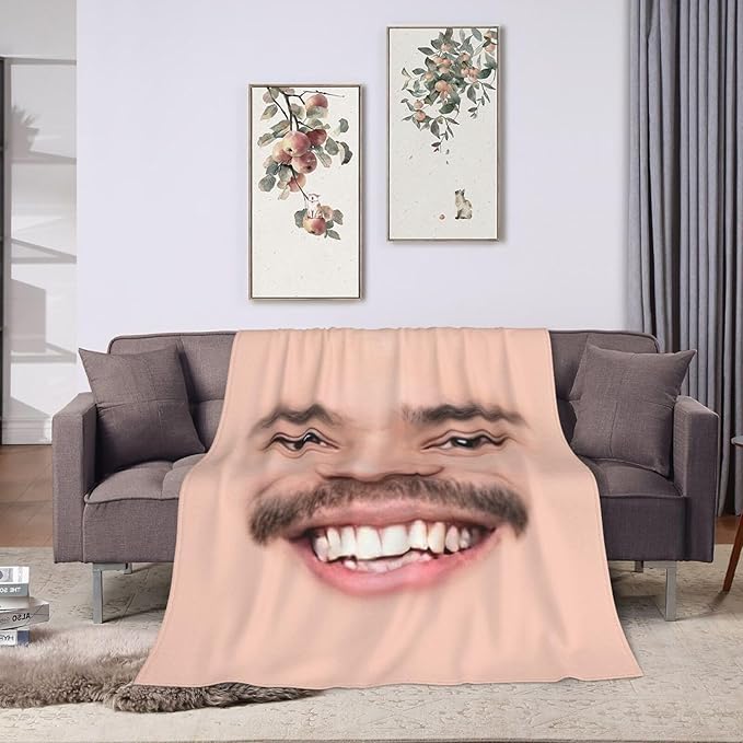 Custom Face Blanket with Photos Personalized Faces Blanket with Picture Funny Face Throw Blankets Gift for Valentine's Day