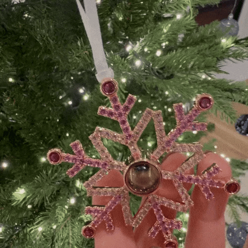 Custom Pearl Snowflake Rose Gold Photo Ornament Custom Projection Ornament Christmas Gifts