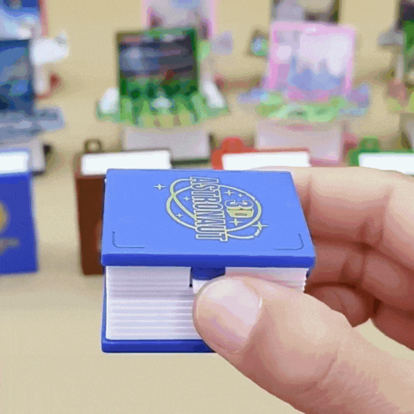3d Pop-up Book Keychain Folding Bomb Book Decompression Pendant