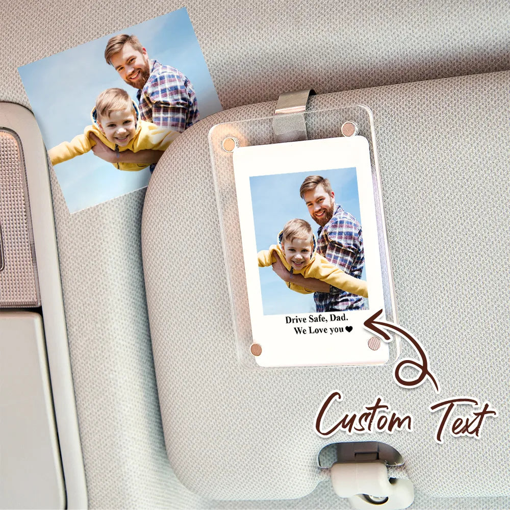 Photo Car Visor Clip Custom Sun Visor Clip Personalized Photo Car Decoration Polaroid Photo Father's Day Gift for Dad