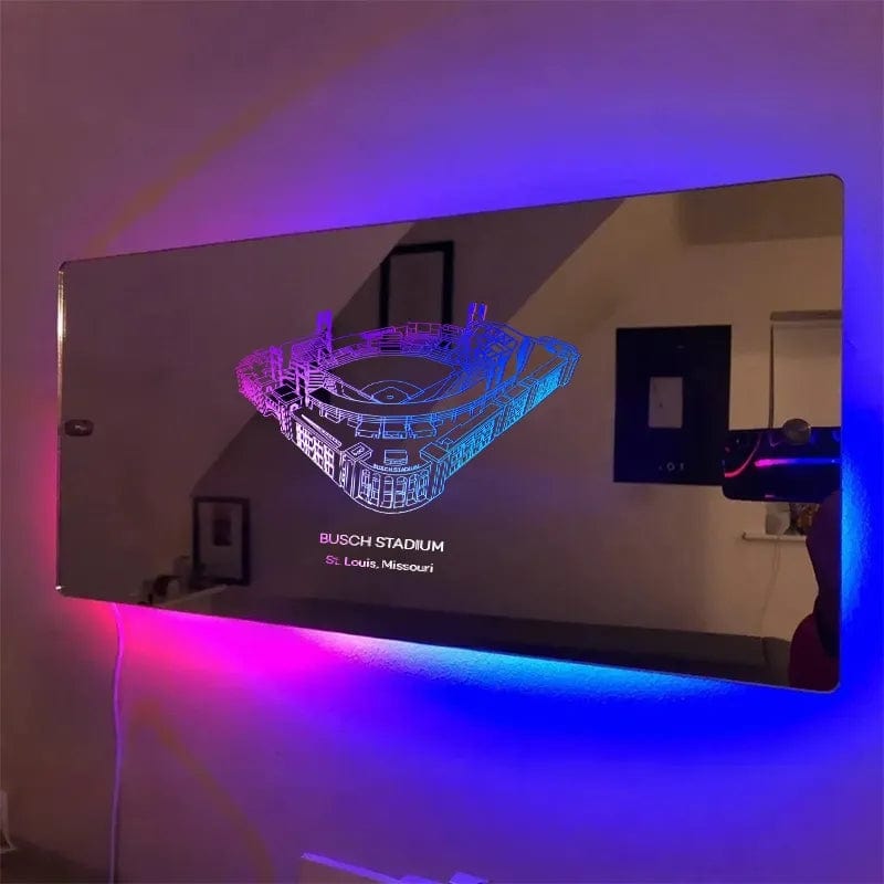 Busch Stadium Mirror Light Custom Stadium Names with Anniversary Date Personalized Gift for Sport Lover