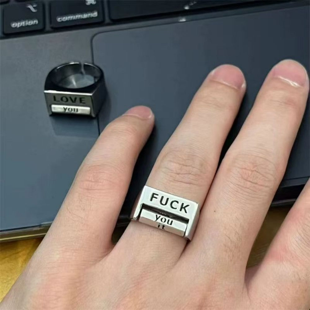 Love Everything Ring Rotatable Decompression Ring Fuck Everything Adjustable Mood Ring