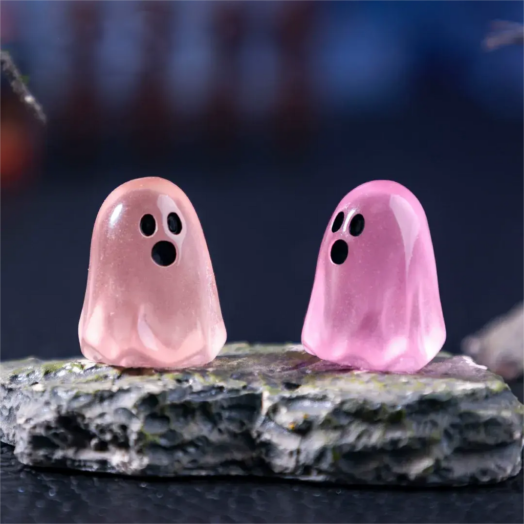 Glow-In-The-Dark Ghost Miniature Landscape Halloween Ornaments